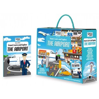 Oval Puzzle + Book - Travel, Learn and Explore The Airport