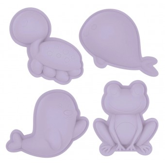 Scrunch - Silicone Sand Moulds Frog Set - Dusty Light Purple