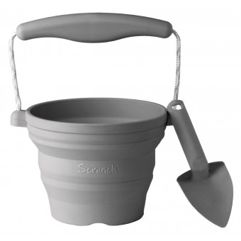 Scrunch - Collapsible Seedling Pot with Trowel - Anthracite Grey