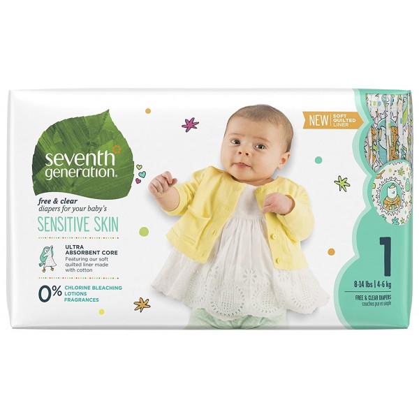 Free & Clear Baby Diaper - Size 1 (40 diapers) - Seventh Generation - BabyOnline HK