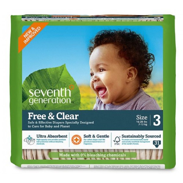 Free & Clear Baby Diaper - Size 3 (31 diapers) - Seventh Generation - BabyOnline HK