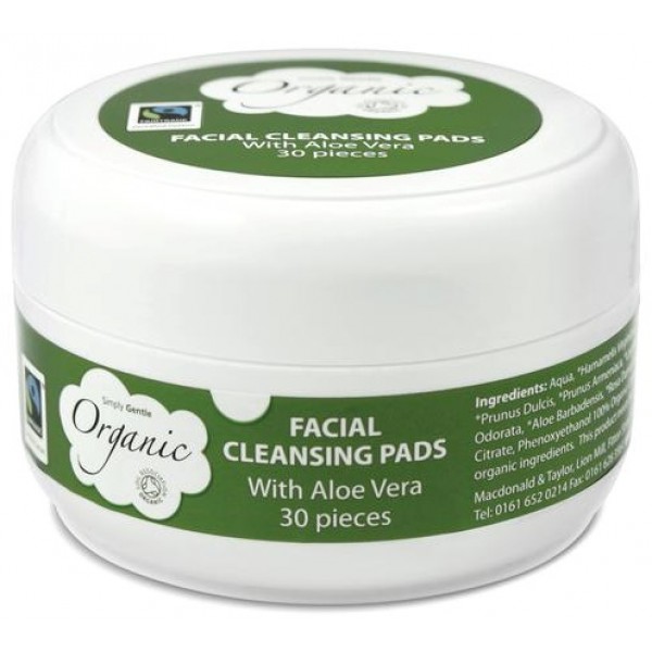 Organic Facial Cleansing Pads with Aloe Vera (30 pcs) - Simply Gentle - BabyOnline HK