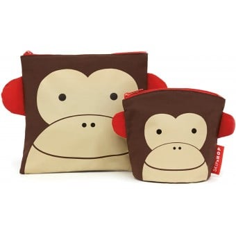 Zoo Reusable Sandwich and Snack Bag Set (Monkey)