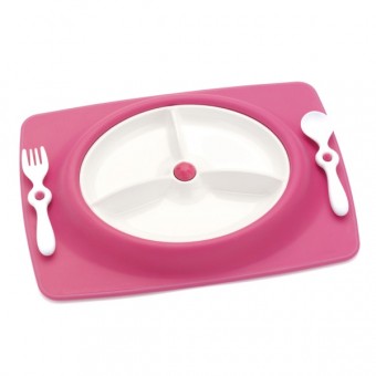 Mate 防滑餐具連餐墊 - 粉紅色