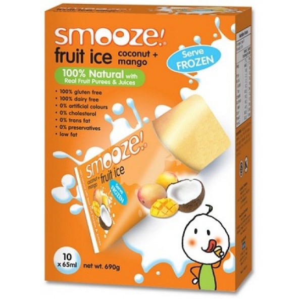天然水果冰冰 - 芒果椰子 （10條） - Smooze! - BabyOnline HK