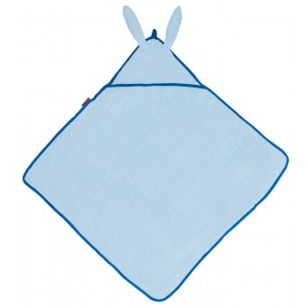 竹纖維初生連帽浴巾 - 藍色