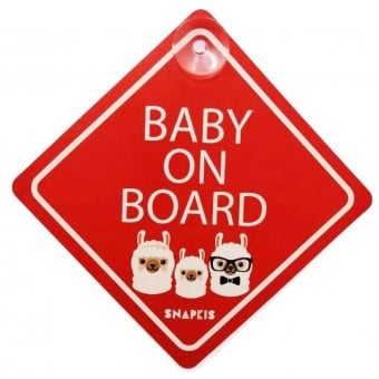"Baby on Board "  汽車標誌 - 羊駝家族
