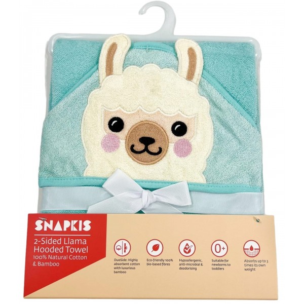 2-Sided Bamboo Hooded Towel (Llama) - Snapkis