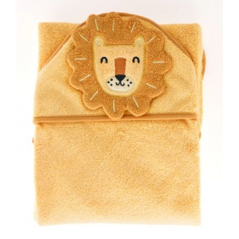 竹纖維雙面連帽浴巾 (獅子)
