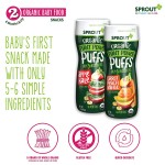 Organic Plant Power Puffs (Gluten-Free) - Apple Kale 43g - Sprout Organic - BabyOnline HK