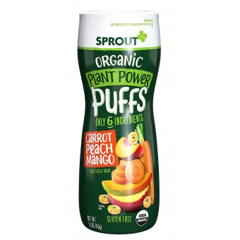 Organic Plant Power Puffs (Gluten Free) - Carrot Peach Mango 43g