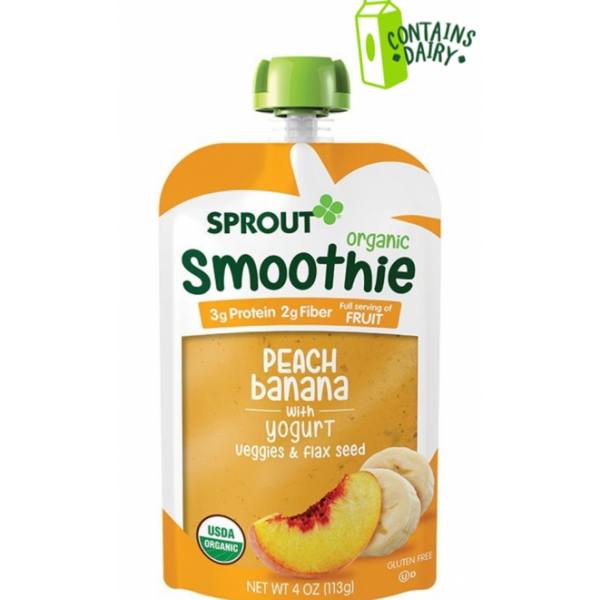 Smoothie - Organic Peach Banana with Yogurt 113g - Sprout Organic - BabyOnline HK