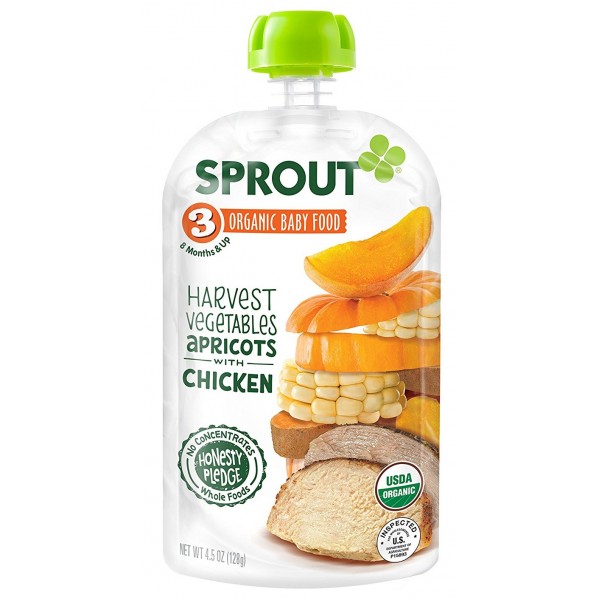 有機蔬菜杏果 + 雞雞 113g - Sprout Organic - BabyOnline HK