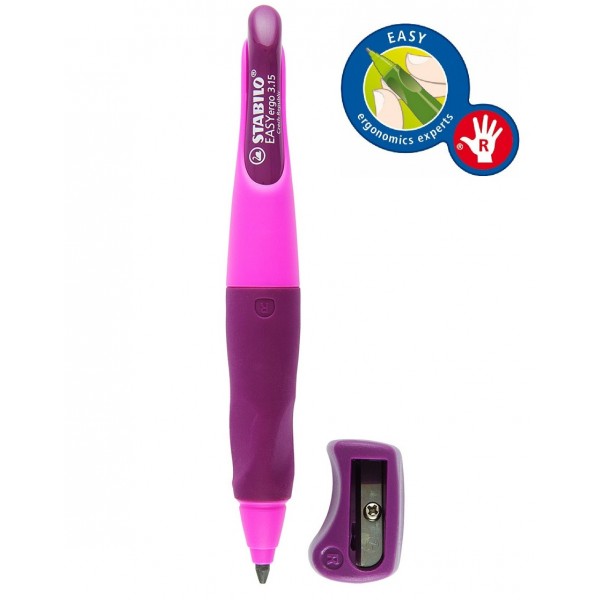 Stabilo - EASYergo Ergonomic Mechanical Pencil (HB) 3.15mm - Right (Pink) - Stabilo - BabyOnline HK