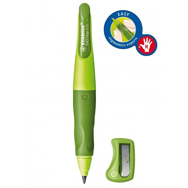 Stabilo - EASYergo Ergonomic Mechanical Pencil (HB) 3.15mm - Right (Green) - Stabilo - BabyOnline HK