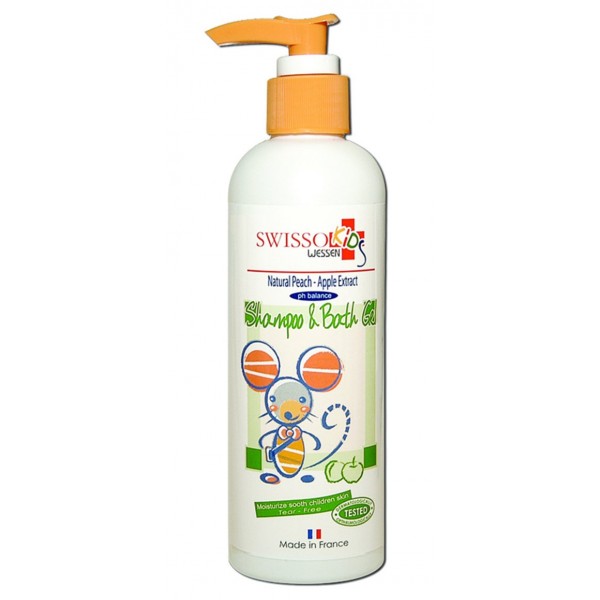 Kids Shampoo & Bath Gel (Peach-Apple) 250ml - SwissNaturlich - BabyOnline HK