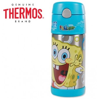 Spongebob - 不銹鋼真空保溫吸管水樽 355ml