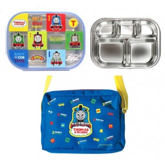 Thomas & Friends - Stainless Steel Compartment Plate with Lid & Carrying Bag