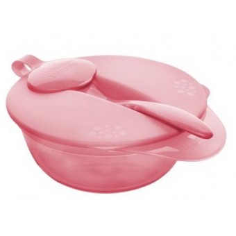 Explora - Weaning Bowl with Heat Sensor Spoon - Pink