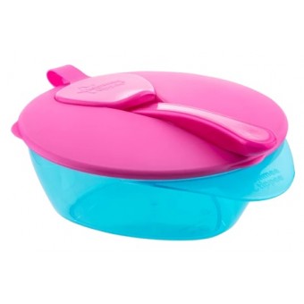 Explora - On the Go Feeding Bowl with Spoon - Pink/Blue