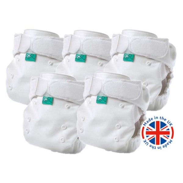 EasyFit Bamboo Diaper - White (Pack of 5) *SPECIAL* - Tots Bots - BabyOnline HK