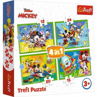4 in 1 Mickey Mouse Puzzle -  Among the Friends (12, 15, 20 and 24 pcs)