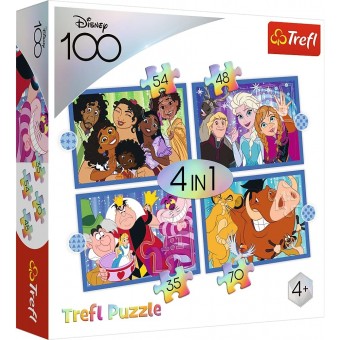 4 in 1 Disney Puzzle -  The Happy World of Disney (35, 48, 54 and 70 pcs)