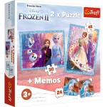 2 x Puzzle + Memos - Disney Frozen II - A Mysterious Land (30, 48 pcs + 24 pcs) - Trefl - BabyOnline HK