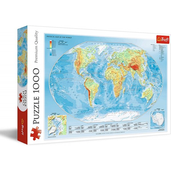 拼圖 - Physical Map of the World (1000片) - Trefl - BabyOnline HK