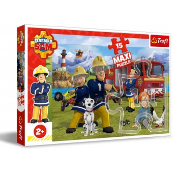 Fireman Sam - Maxi Puzzle - The Team in Action (15 pcs)
