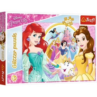Disney Princess Glitter Puzzle - Memories of Bella and Ariel (100 pcs)