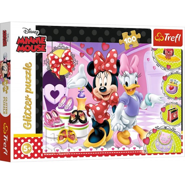 Disney Minnie Glitter Puzzle - Minnie and Trinkets (100 pcs) - Trefl - BabyOnline HK