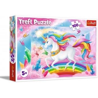 Jigsaw Puzzle - Into the Crystal World of Unicorns (100 pcs)