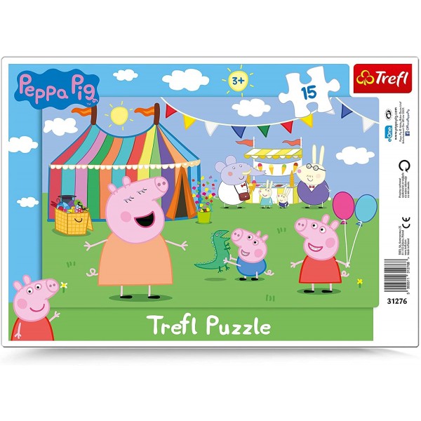 Frame Puzzle - Peppa Pig - In the Amusement Park (15 pcs) - Trefl - BabyOnline HK