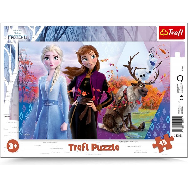 Frame Puzzle - 迪士尼冰雪奇緣 II - Anna and Elsa's Magical World (15 片) - Trefl - BabyOnline HK