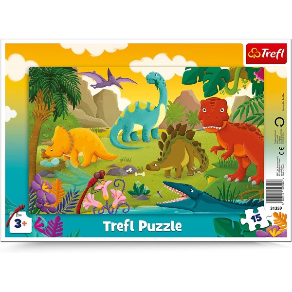 Frame Puzzle - Dinosaurs (15 片) - Trefl - BabyOnline HK