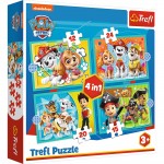 4 in 1 Paw Patrol Puzzle - Happy Paw Patrol Team (12, 15, 20, 24 pcs) - Trefl - BabyOnline HK