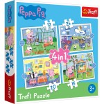 4 in 1 Peppa Pig Puzzle - Holiday Recollection (12, 15, 20, 24 pcs) - Trefl - BabyOnline HK