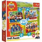 4 in 1 Fireman Sam Puzzle - Helpful Fireman Sam (12, 15, 20, 24 pcs) - Trefl - BabyOnline HK