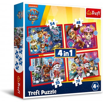 4 in 1 Paw Patrol Puzzle - Paw Patrol in the City (35, 48,  54, 70 pcs)