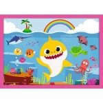 4合1 Baby Shark Pinkfong 拼圖 - The Shark Family (12, 15, 20, 24 片) - Trefl - BabyOnline HK