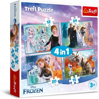 4 in 1 Disney Frozen II Puzzle - The Amazing World of Frozen (12, 15,  20, 24 pcs)