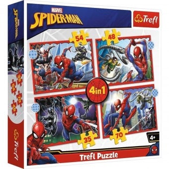 4 in 1 Marvel Spider-Man Puzzle - The Heroic Spider-Man (35, 48,  54, 70 pcs)