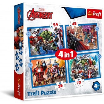 4 in 1 Marvel Puzzle - The Heroic Spider-Man (35, 48,  54, 70 pcs)