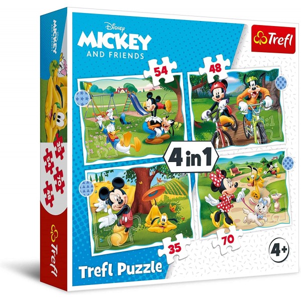4合1 米奇老鼠 拼圖 - Mickey Mouse Nice Day (35, 48, 54, 70 片) - Trefl - BabyOnline HK