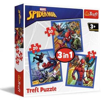 3 in 1 Marvel Puzzle - Spider-Man (20, 36, 50 pcs)
