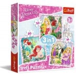 三合一 迪士尼公主 - 拼圖 - Rapunzel, Aurora and Ariel (20, 36, 50 片) - Trefl - BabyOnline HK
