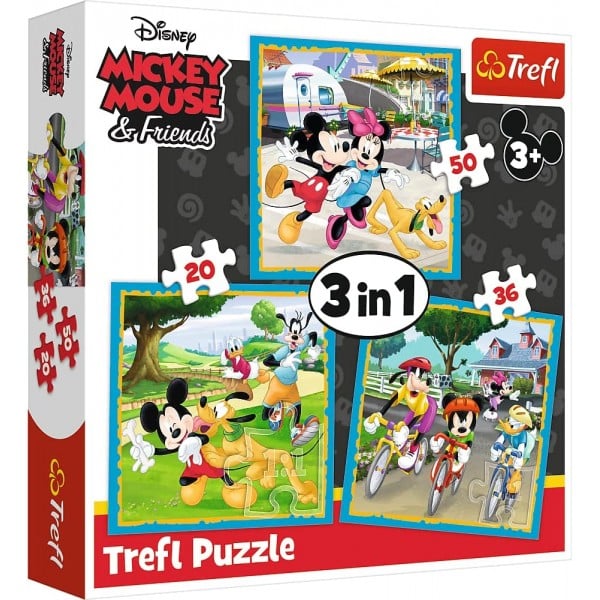 3 in 1 Disney - Mickey Mouse with Friends (20, 36, 50 pcs) - Trefl