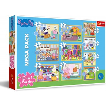 10 in 1 Peppa Pig Puzzle - Meet Peppa Pig (20, 35, 48 pcs)