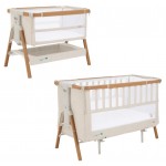 Cozee XL Bedside Crib & Cot - Scandinavian Walnut / Beige - Tutti Bambini - BabyOnline HK